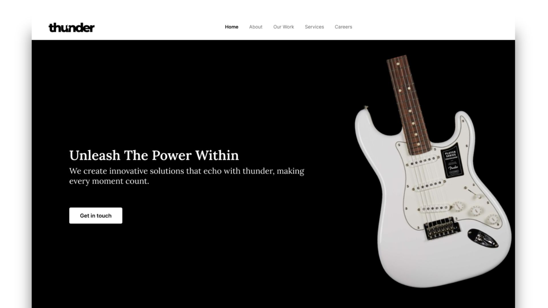 Thunder guitar dark website concept