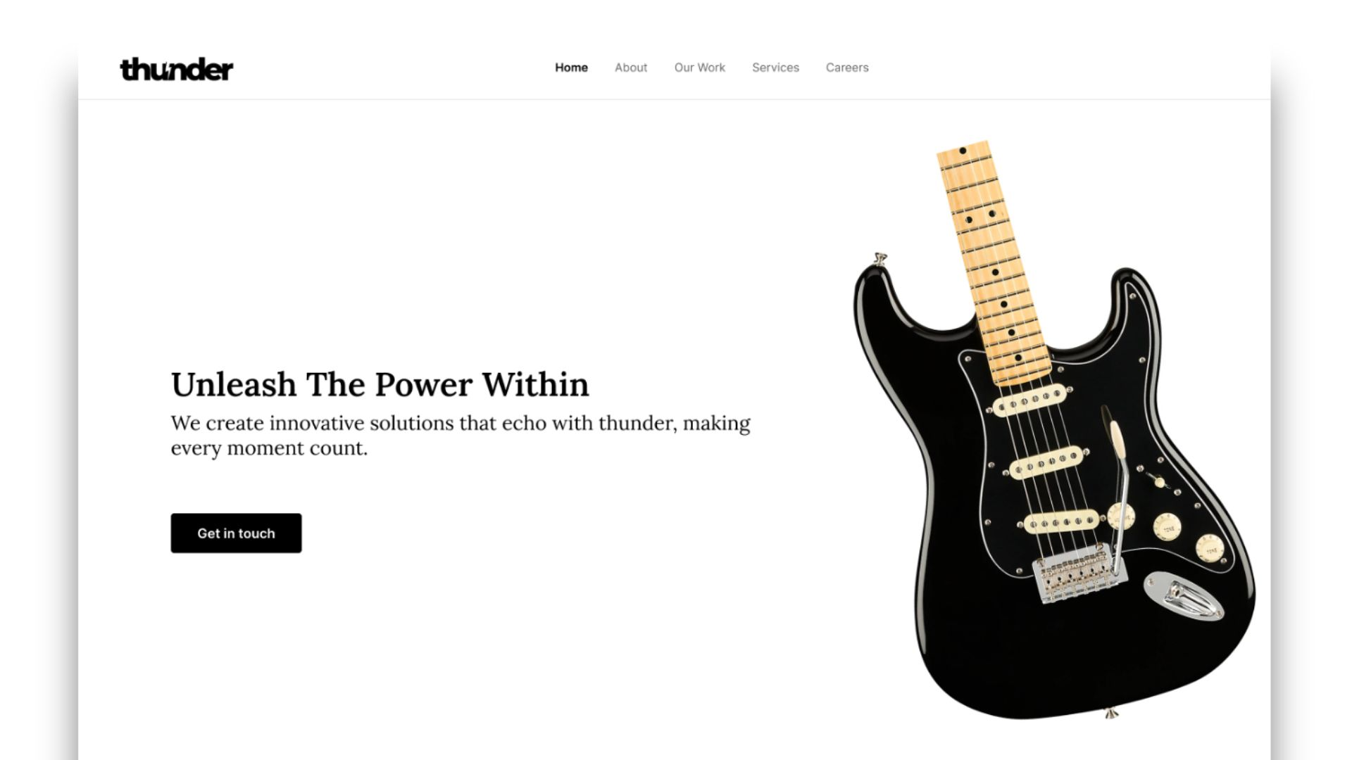Thunder guitar light website concept